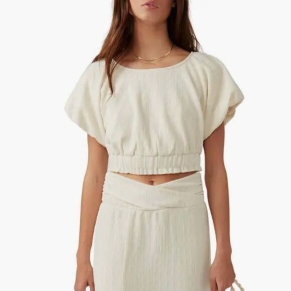 Free People Tovah Crop Top in Tofu Size L - Picture 11 of 12